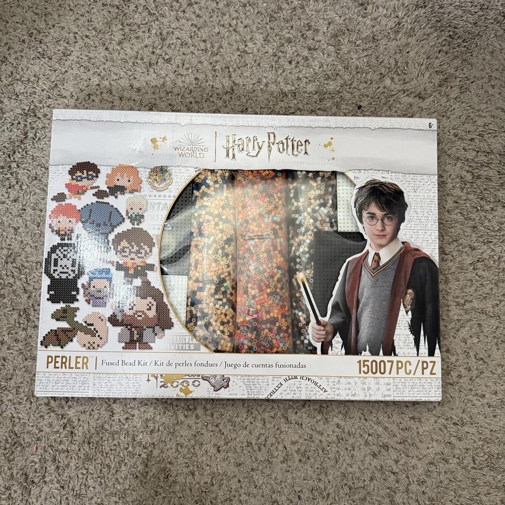 NEW Harry Potter 50 Pattern/15,000 Fused Beads‎ Kit with 4 Pegboards Perler
